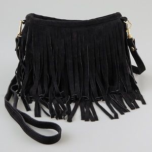 JJ Winters small fringe bag in black
